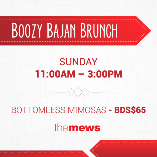 BOOZY BAJAN BRUNCH at The Mews Barbados